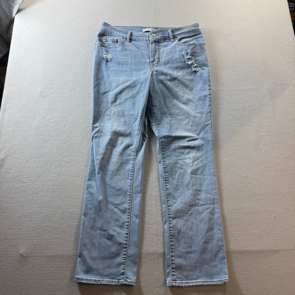 Code Bleu Jeans Women 10P Light Blue Distressed Chelsea Classic Straight